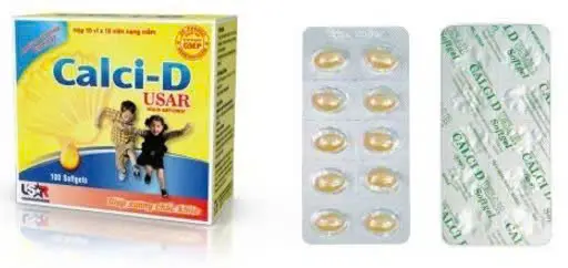 Calci-D Usar (Oval) (Hộp 10 vỉ x 10 viên)