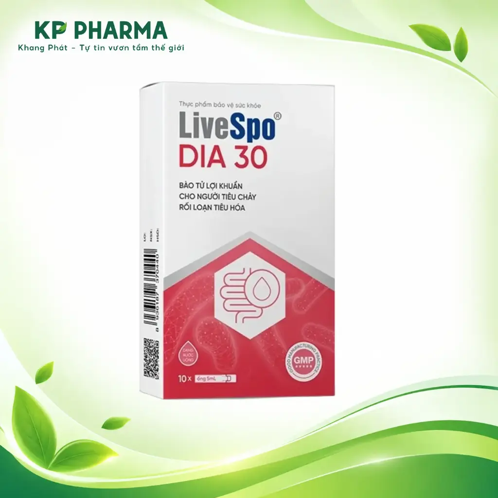 LIVESPO DIA30 (HỘP 10 ỐNG X 5ML) - BÀO TỬ LỢI KHUẨN CHO NGƯỜI TIÊU CHẢY, RLTH