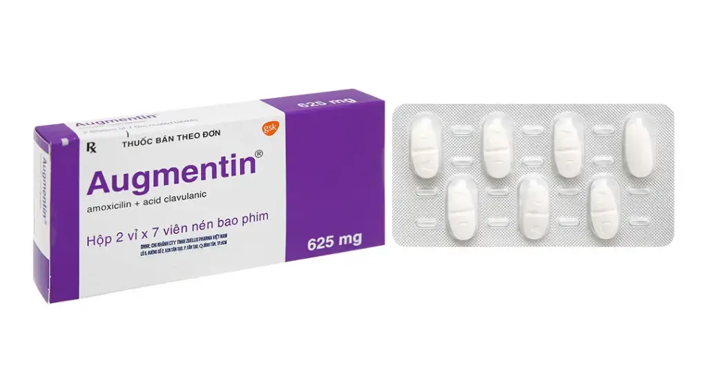 AUGMENTIN TAB 625MG ( Hộp 2 vỉ x 7 viên)