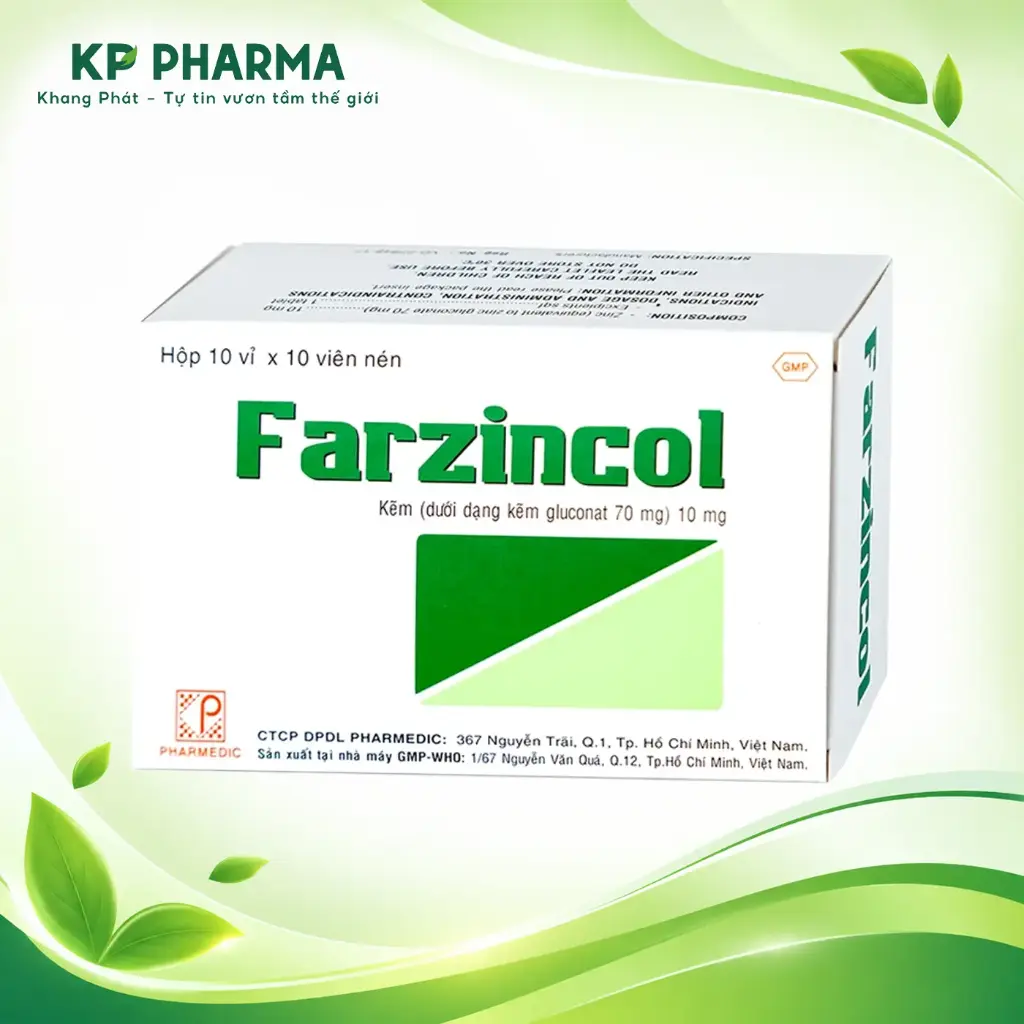 FARZINCOL - VB (HỘP 10 VỈ X 10 VIÊN) - PHARMEDIC