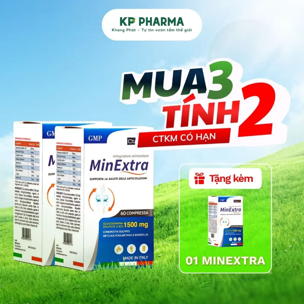 VIÊN UỐNG HỖ TRỢ KHỚP - MINEXTRA (HỘP 60 VIÊN) - Ý
