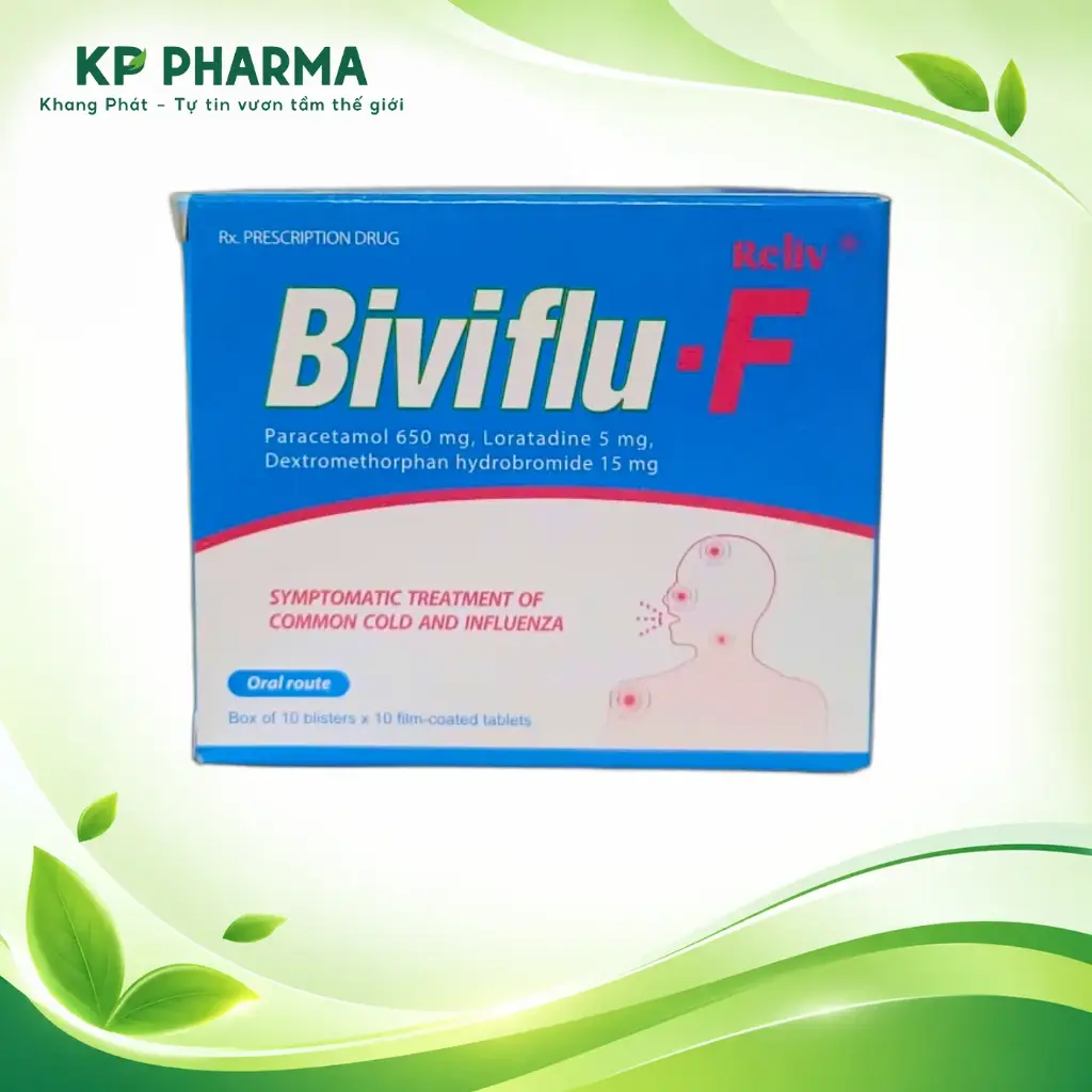 BIVIFLU-F - PARACETAMOL 650MG (HỘP 10 VỈ X 10 VIÊN) - RELIV