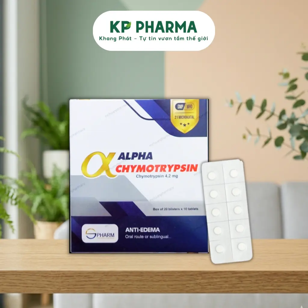 S.PHARM - ALPHACHYMOTRYPSIN 4200 IU (HỘP 200 VIÊN)