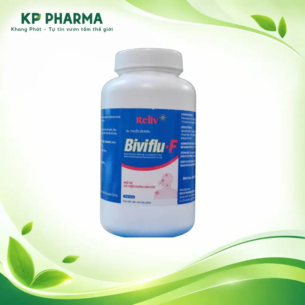 BIVIFLU F - PARACETAMOL 650MG (CHAI 200 VIÊN) - RELIV