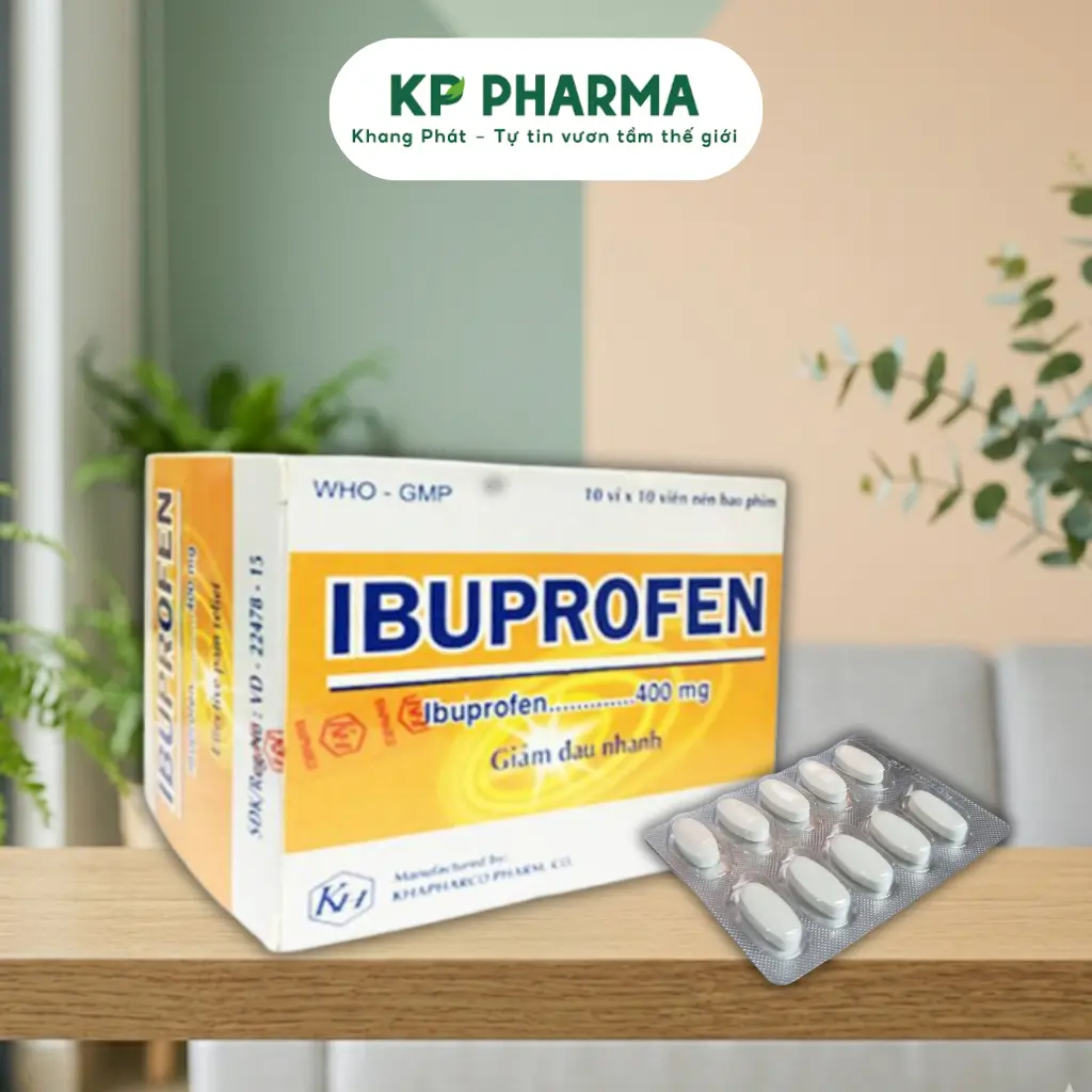 KHAPHARCO - IBUPROFEN 400MG (HỘP 100 VIÊN)