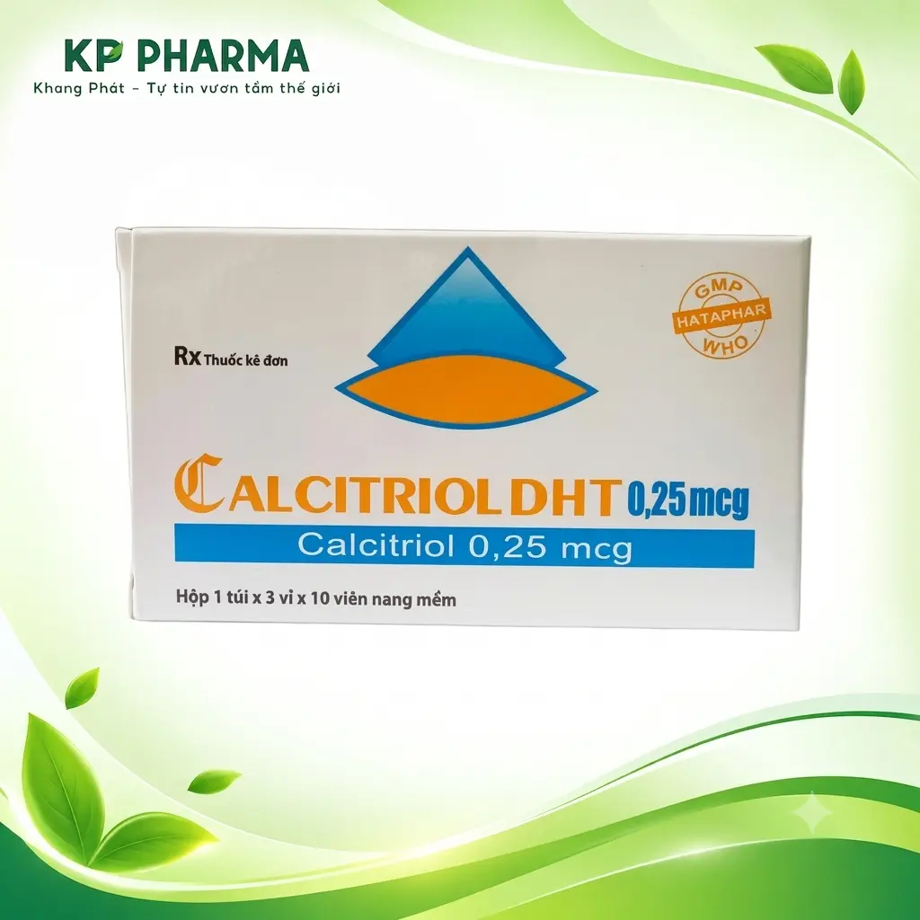 CALCITRIOL DHT 0,25MCG (HỘP 1 TÚI X 3 VỈ X 10 VIÊN) - HATAPHAR