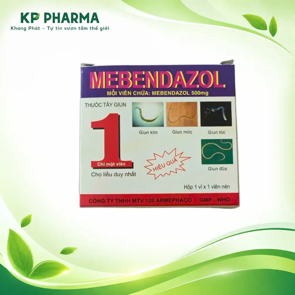 MEBENDAZOL 500MG - THUỐC TẨY GIUN (HỘP 1 VIÊN) - AMEPHACO  