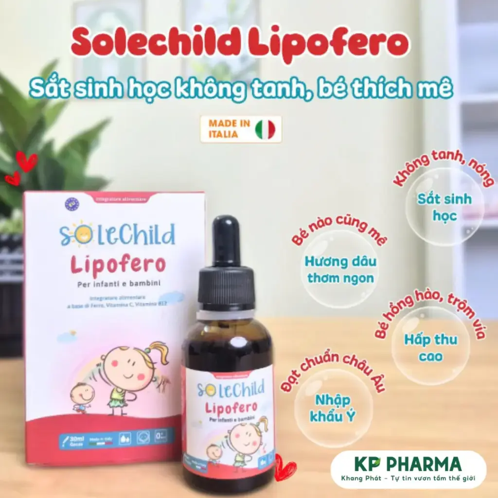SOLECHILD LIPOFERO - BỔ SUNG SẮT - (HỘP 1 LỌ  X 30ML)