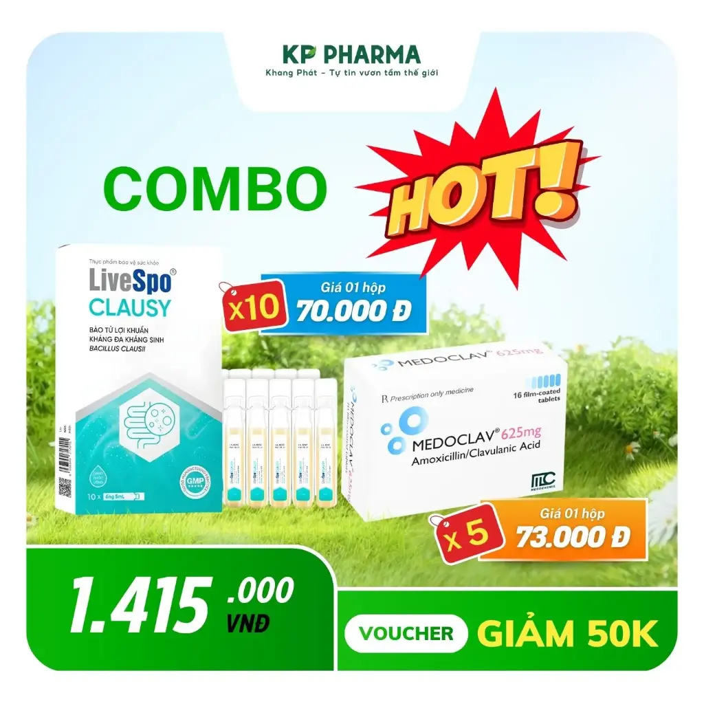 COMBO MÙA NÓNG - 15 HỘP CLAUSY + 05 HỘP MEDOCLAV 625MG 