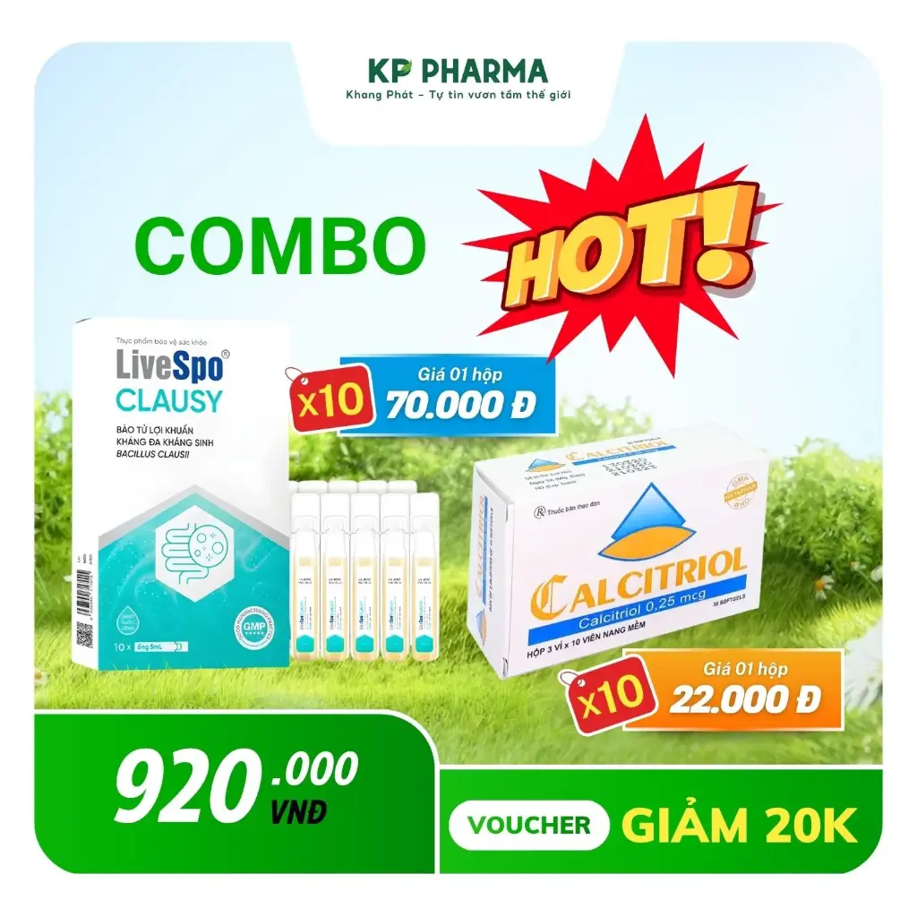 COMBO MÙA NÓNG - 10 HỘP CLAUSY + 10 HỘP CALCITRIOL DHT