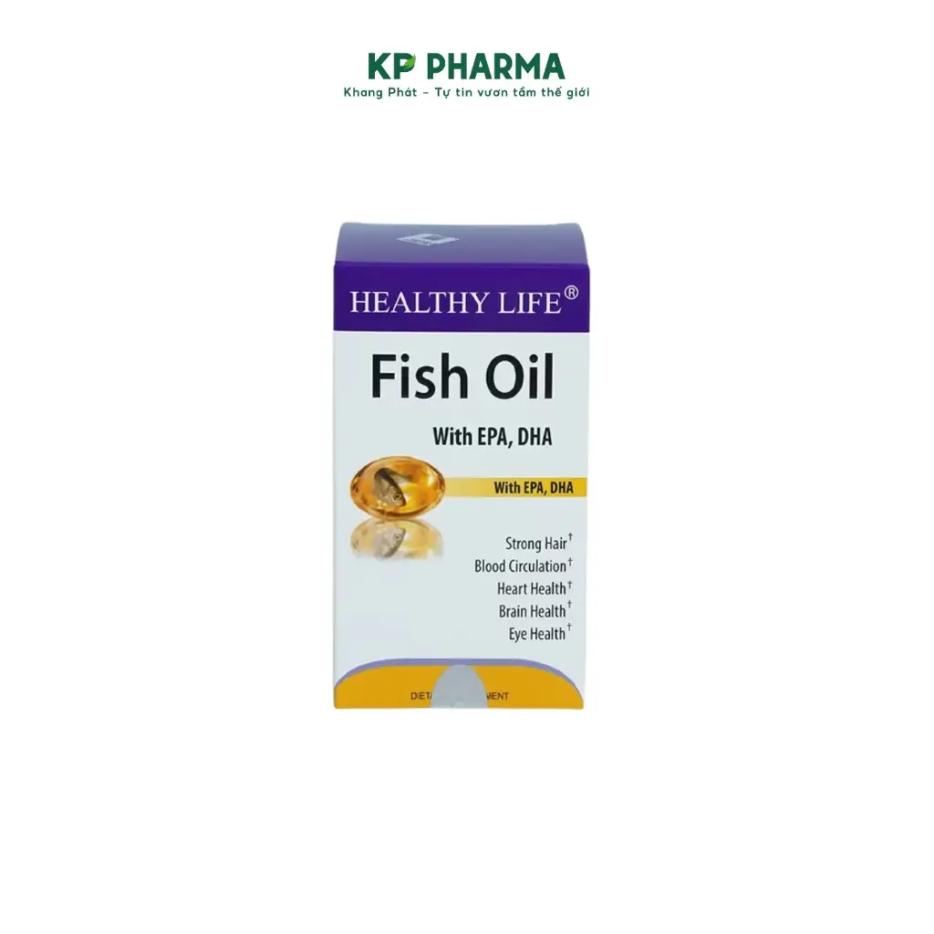 HEALTHY LIFE FISH OIL - Viên uống bổ sung Omega 3 - (Hộp 1 lọ x 100 viên)