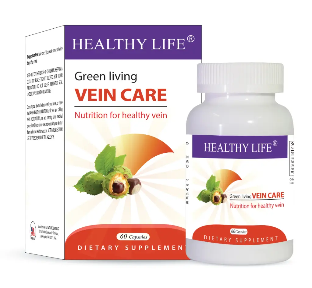 NATURAL GIFT - HEALTHY LIFE GREEN LIVING VEIN CARE - Viên uống hỗ trợ giãn tĩnh mạch - (Hộp 1 Lọ x 30 viên)