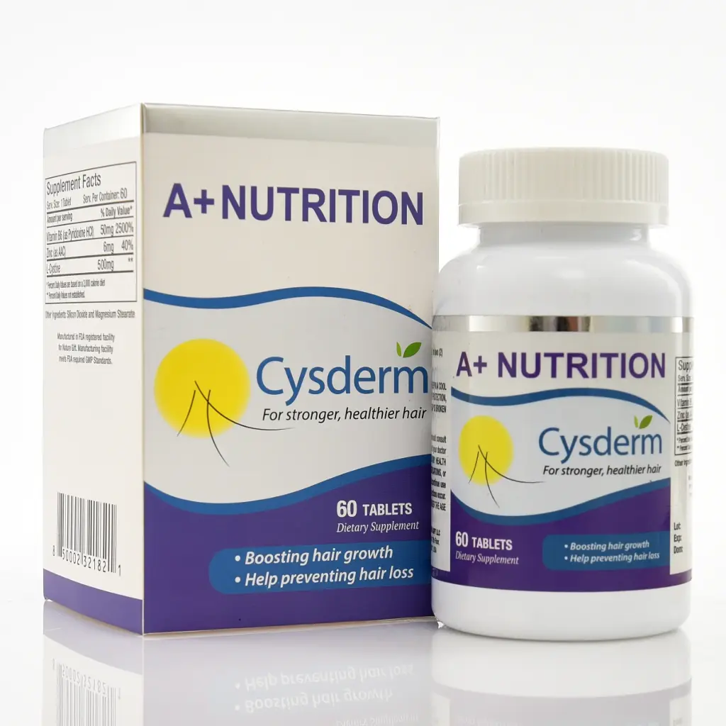 NATURAL GIFT - A+ NUTRITION CYSDERM - Viên uống ngăn rụng tóc - (Hộp 1 Lọ x 60 viên)