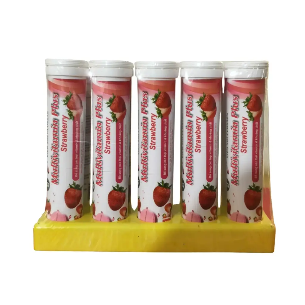 Sủi Multivitamin Plus Strawberry - Dâu Tây - (Tuýp 20 viên)