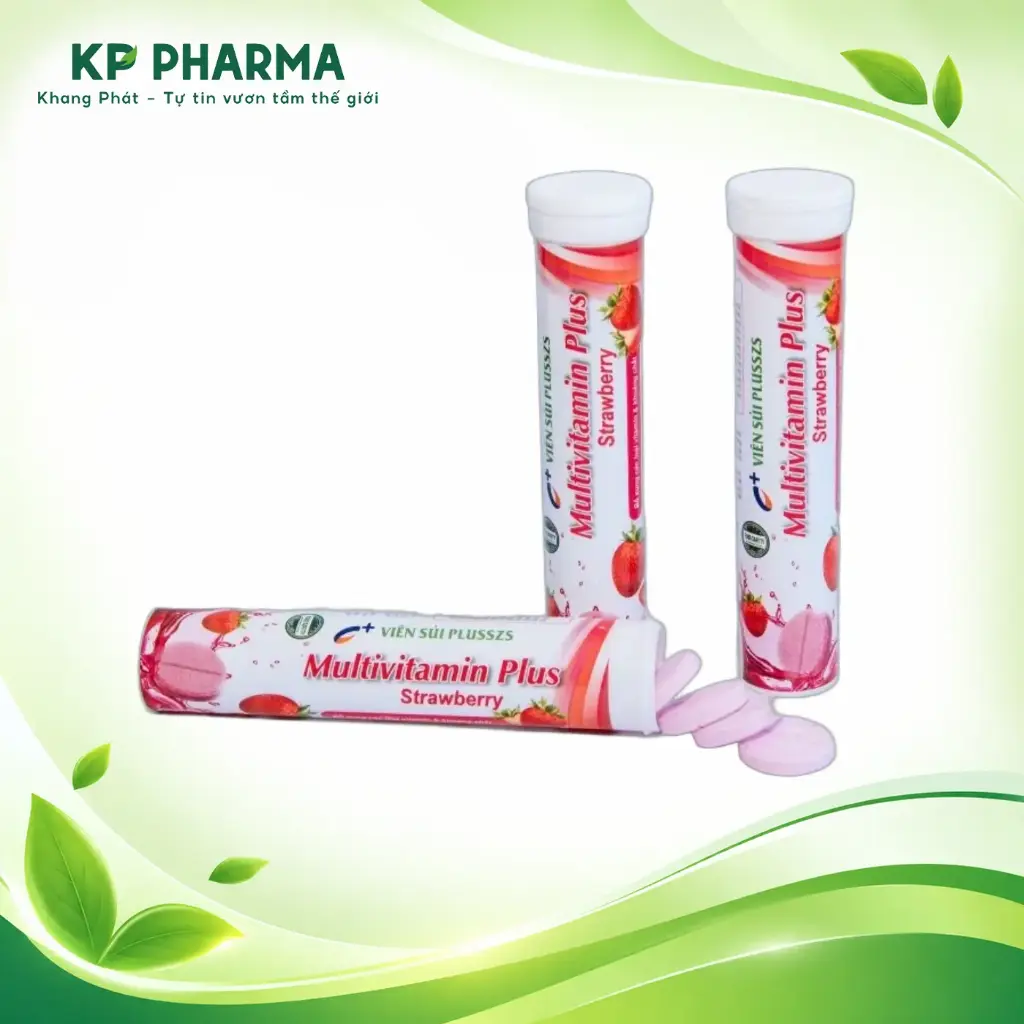 VIÊN SỦI PLUSSZS - MULTIVITAMIN PLUS STRAWBERRY - DÂU (TUÝP 20 VIÊN)