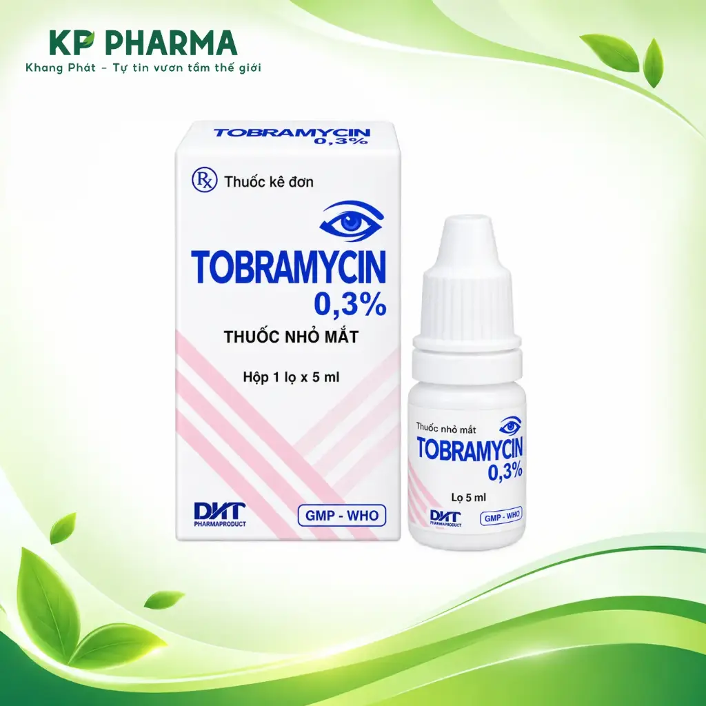 TOBRAMYCIN 0.3% (HỘP 1 LỌ X 5ML ) - THUỐC NHỎ MẮT - HATAPHAR