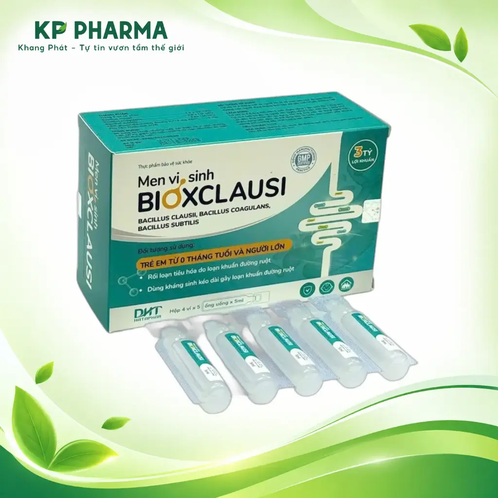 MEN VI SINH BIOXCLAUSI (HỘP 4 VỈ X 5 ỐNG X 5ML) - HATAPHAR