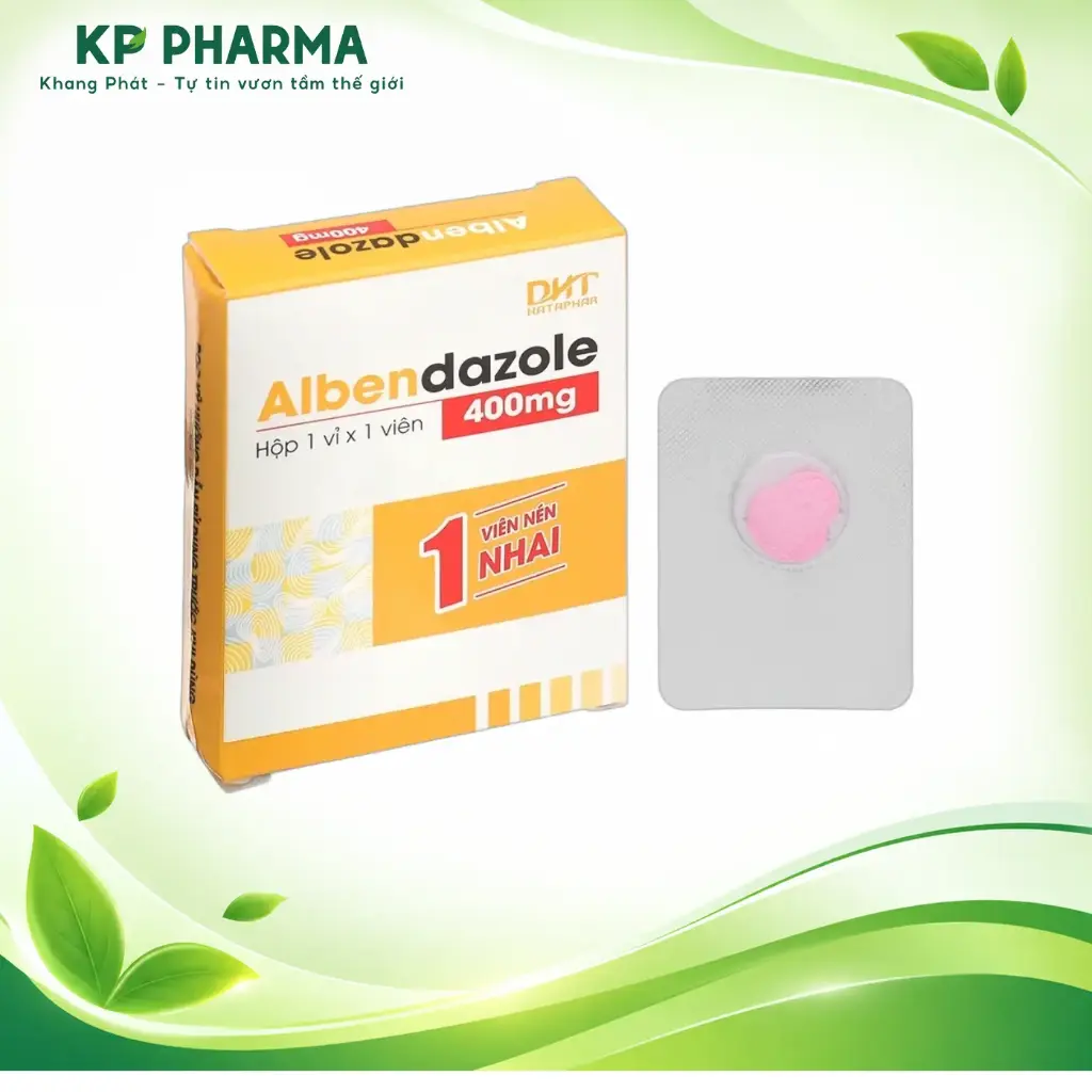 ALBENDAZOLE 400MG (HỘP 1 VỈ X 1 VIÊN NHAI) - HATAPHAR