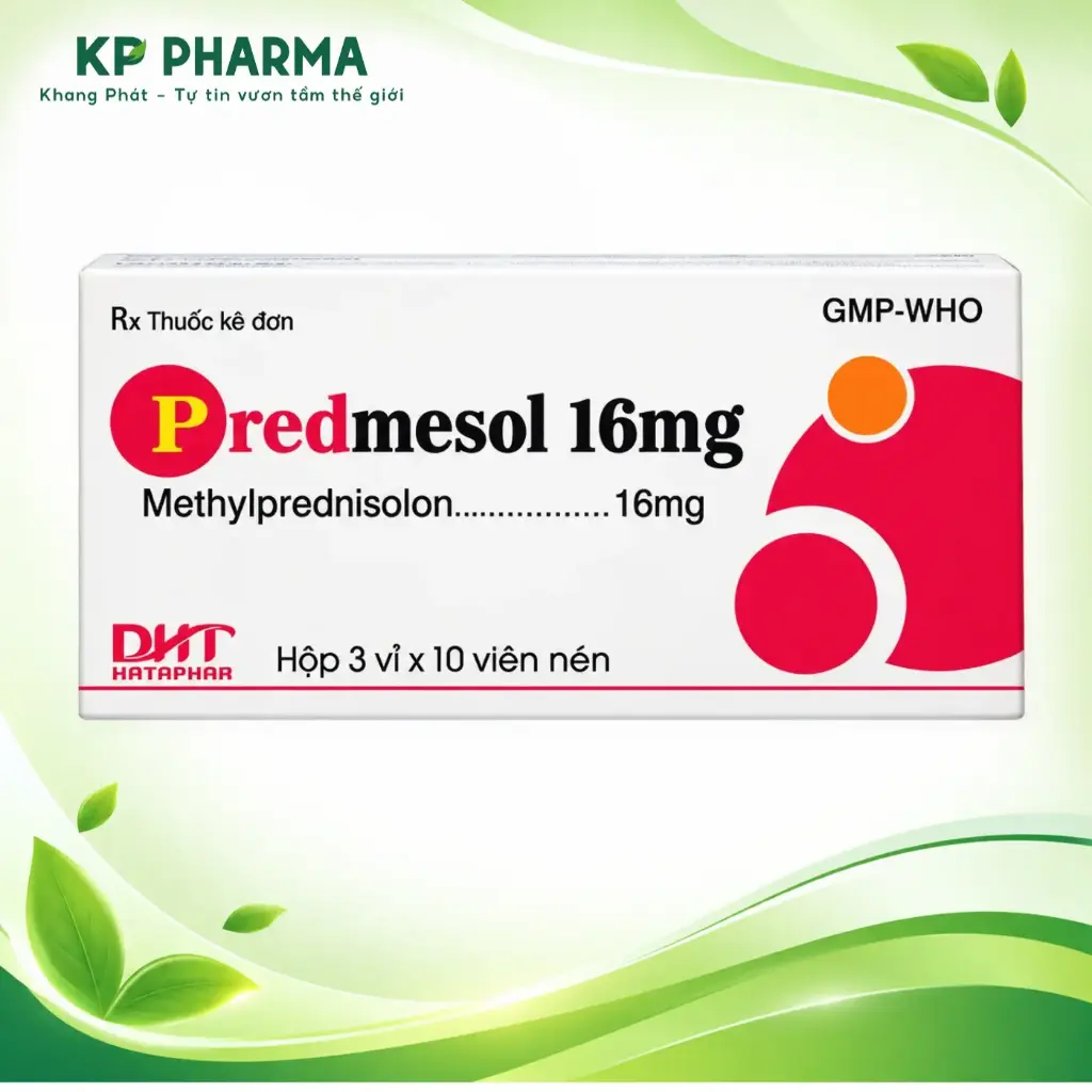 PREDMESOL 16MG - METHYLPREDNISOLON 16MG (HỘP 3 VỈ X 10 VIÊN - HATAPHAR