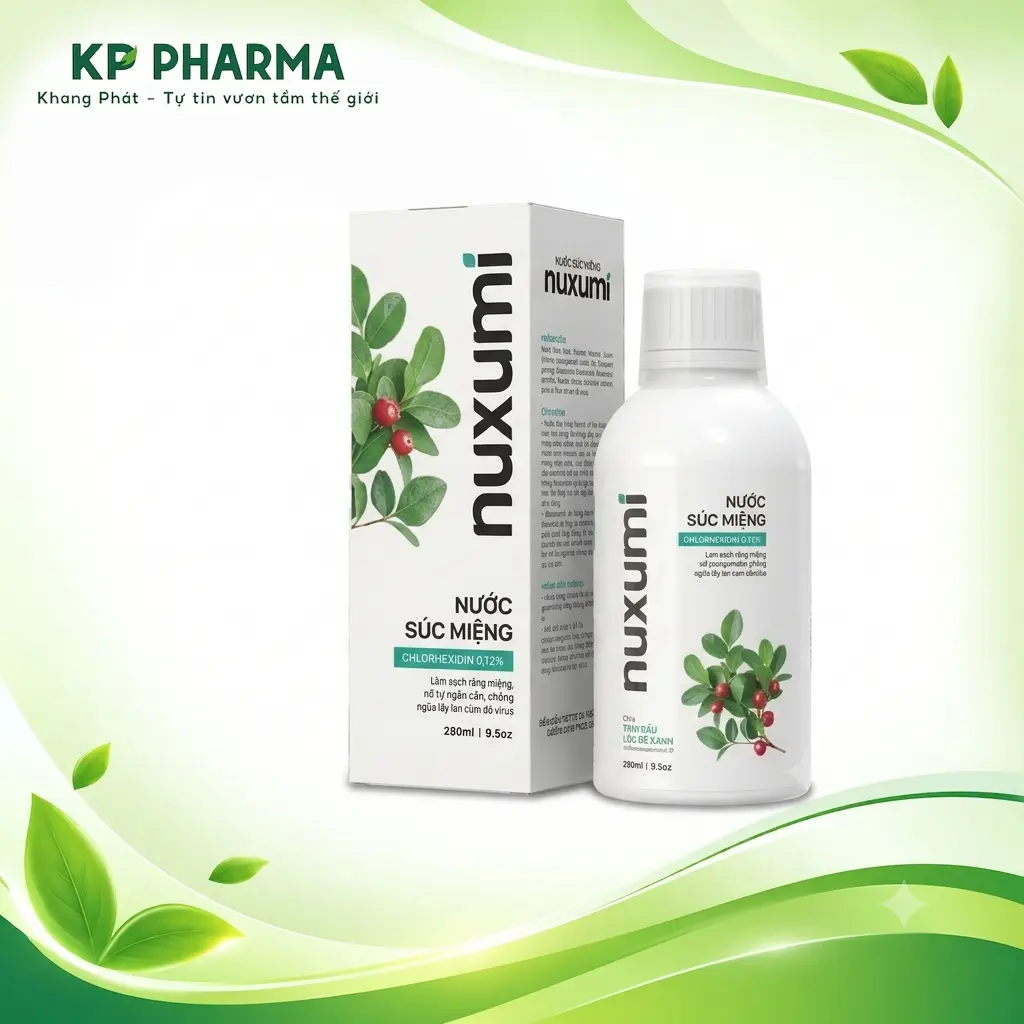 NƯỚC SÚC MIỆNG NUXUMI - CHLORHEXIDIN DG 0.12% (CHAI 280ML) - HATAPHAR