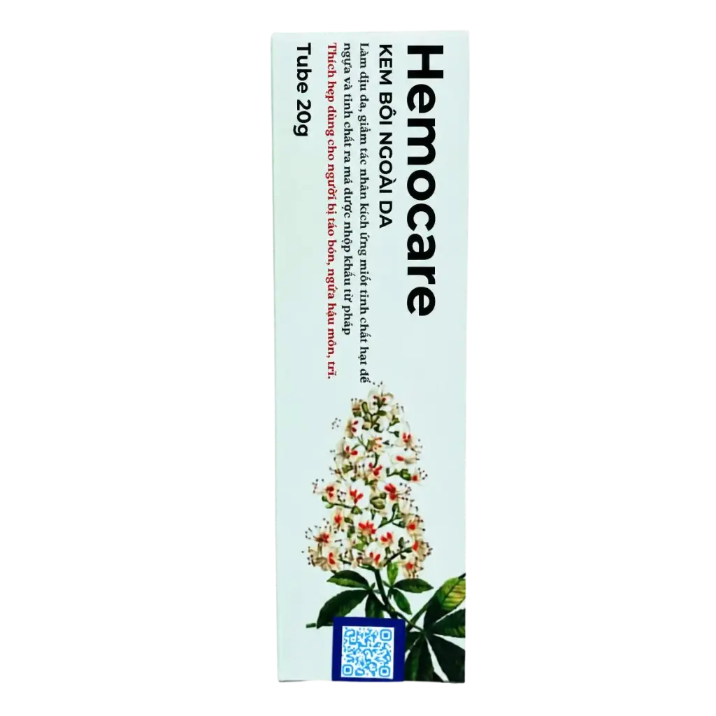 KEM BÔI NGOÀI DA HEMOCARE (HỘP 1 TUÝP X 20G) - DÙNG CHO NGƯỜI BỊ TÁO BÓN, NGỨA HẬU MÔN, TRĨ - MEDZAVY PHARMA - HATAPHAR