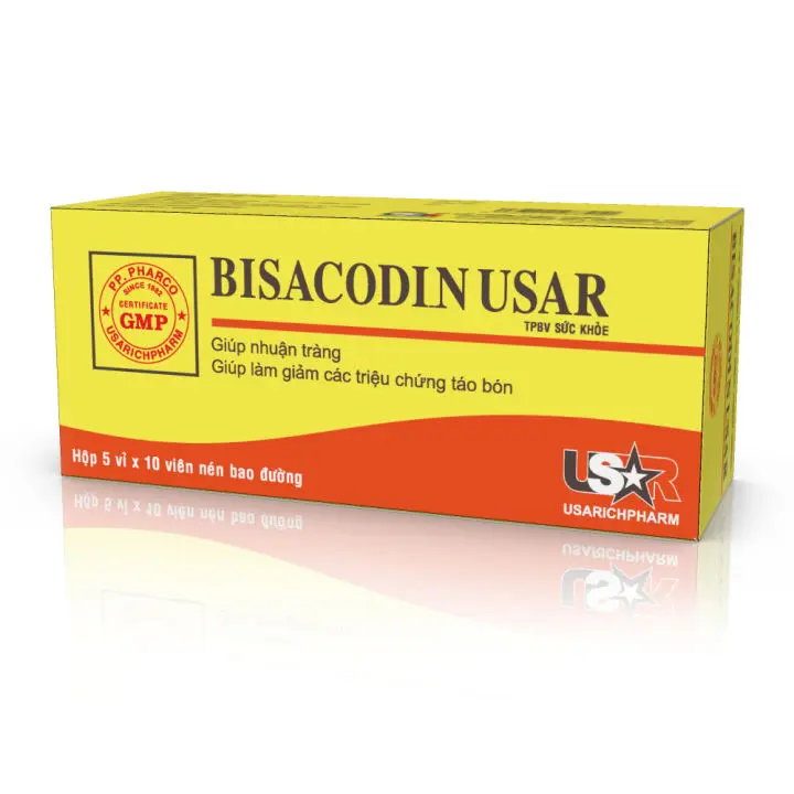 BIS-ACODI-NUSAR 50mg – 49mg DƯỢC PHẨM PHONG PHÚ (Hộp 05 vỉ x 10 viên)