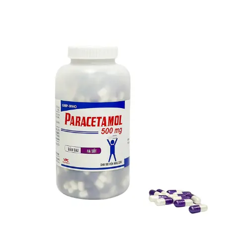 PARACETAMOL (Tím đậm-trắng) 500mg DƯỢC PHẨM PHONG PHÚ (Chai 500 viên)