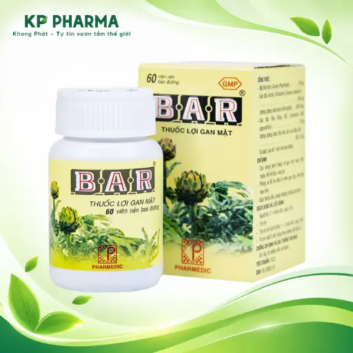 [PMD0001] BAR 60 (CHAI 60 VIÊN) - THUỐC LỢI GAN MẬT - PHARMEDIC