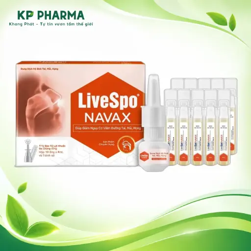 [LPR003] LIVESPO NAVAX CHUYÊN DỤNG  (HỘP 10 ỐNG X 4ML VÀ 1 BÌNH XỊT) - GIẢM NGUY CƠ VIÊM ĐƯỜNG TAI, MŨI, HỌNG