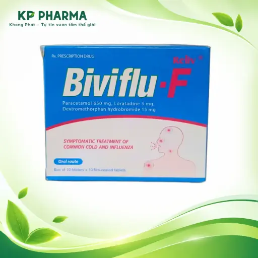[TC0021] BIVIFLU-F - PARACETAMOL 650MG (HỘP 10 VỈ X 10 VIÊN) - RELIV