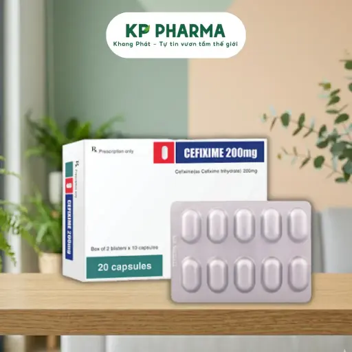 [TVP01] TVP - CEFIXIM 200MG (HỘP 2 VỈ X 10 VIÊN)