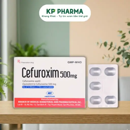 [SP04534] MEBIPHAR - CEFUROXIM 500MG (HỘP 5 VỈ X 10 VIÊN)