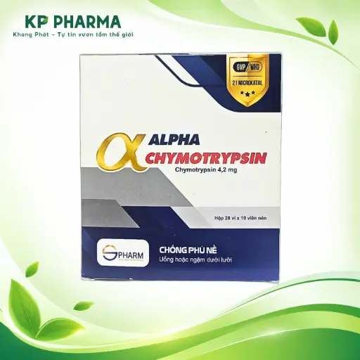 [TC0022] ALPHACHYMOTRYPSIN 4,2MG (HỘP 20 VỈ X 10 VIÊN) - S.PHARM