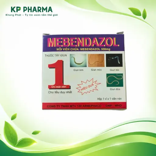 [TC0011] MEBENDAZOL 500MG - THUỐC TẨY GIUN (HỘP 1 VIÊN) - AMEPHACO  