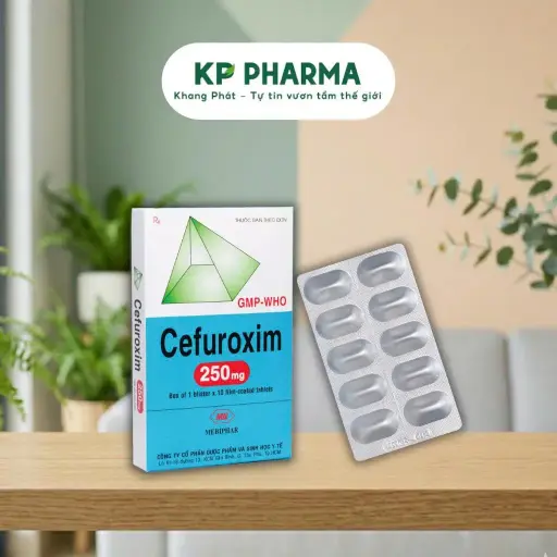 [TC0004] MEBIPHAR - CEFUROXIM 250MG - ( HỘP 1 VỈ X 10 VIÊN)