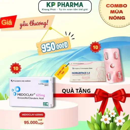 [SP04586] COMBO MÙA NÓNG - 10H MEDOCLAV + 10H NORGESTACE 1.5