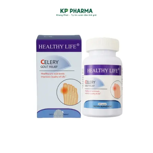 [NTG008] HEALTHY LIFE CELERY (HỘP 1 LỌ X 60 VIÊN)- GOUT RELIEF - VIÊN UỐNG ĐIỀU TRỊ GOUT