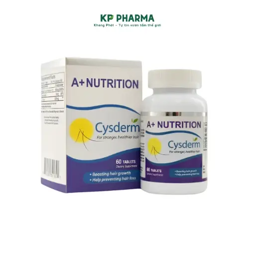 [NTG002] A+ NUTRITION CYSDERM - Viên uống ngăn rụng tóc - (Hộp 1 Lọ x 60 viên)