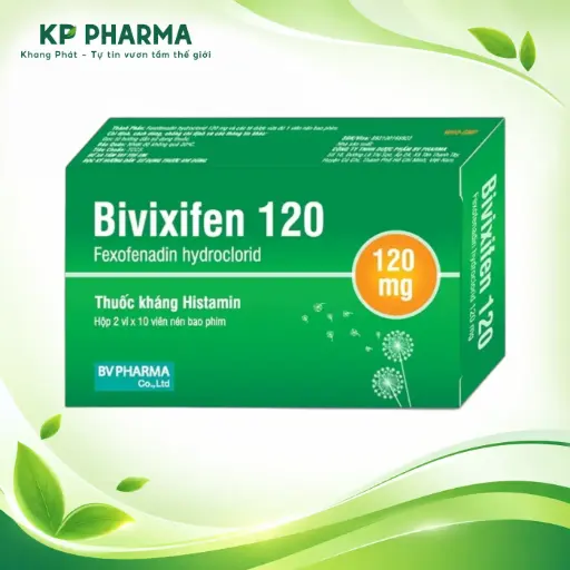 [TC0016] BIVIXIFEN 120 - FEXOFENADIN HYDROCLORID 120MG (HỘP 2 VỈ  X 10 VIÊN) - BV PHARMA