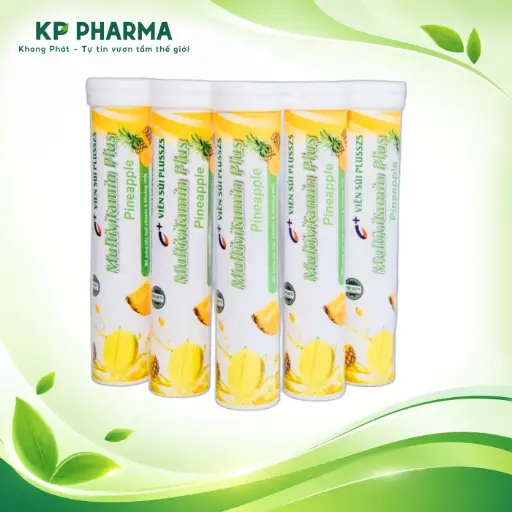 [AP002] VIÊN SỦI PLUSSZS - MULTIVITAMIN PLUS PINEAPPLE - DỨA (TUÝP 20 VIÊN)