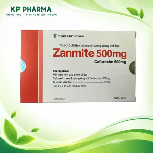 [HTP0001] ZANMITE 500MG - CEFUROXIME 500MG (HỘP 1 VỈ X 10 VIÊN) - HATAPHAR