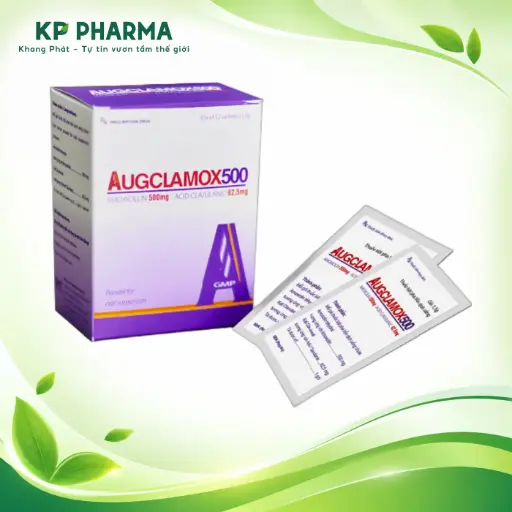 [HTP0006] AUGCLAMOX 500 - AMOXICILLIN 500MG + CLAVULANIC ACID 62,5MG (HỘP 1 TÚI X 12 GÓI X 1,5G) - HATAPHAR