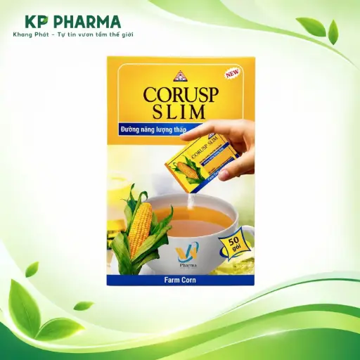 [TH0001] ĐƯỜNG BẮP CORUSP SLIM (HỘP 50 GÓI X 2.5G) - U.S PHAR