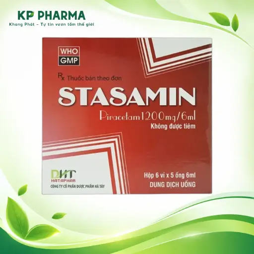 [HTP0010] STASAMIN - PIRACETAM 1200MG/6ML (HỘP 6 VỈ X 5 ỐNG X 6ML) - HATAPHAR
