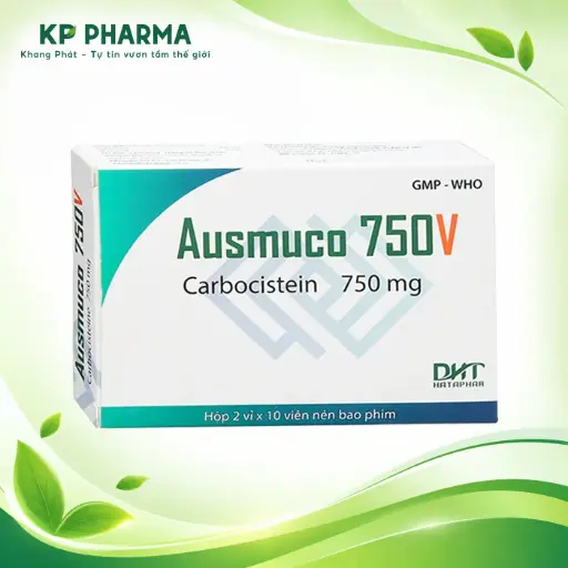 [HTP0015] AUSMUCO 750V - CARBOCISTEIN 750MG (HỘP 2 VỈ X 10 VIÊN) - HATAPHAR