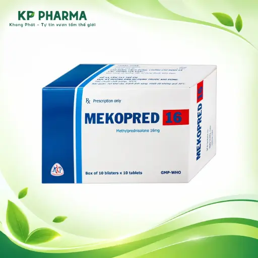 [KK0009] MEKOPRED 16 - METHYLPREDNISOLON 16MG (HỘP 10 VỈ X 10 VIÊN) - MEKOPHAR